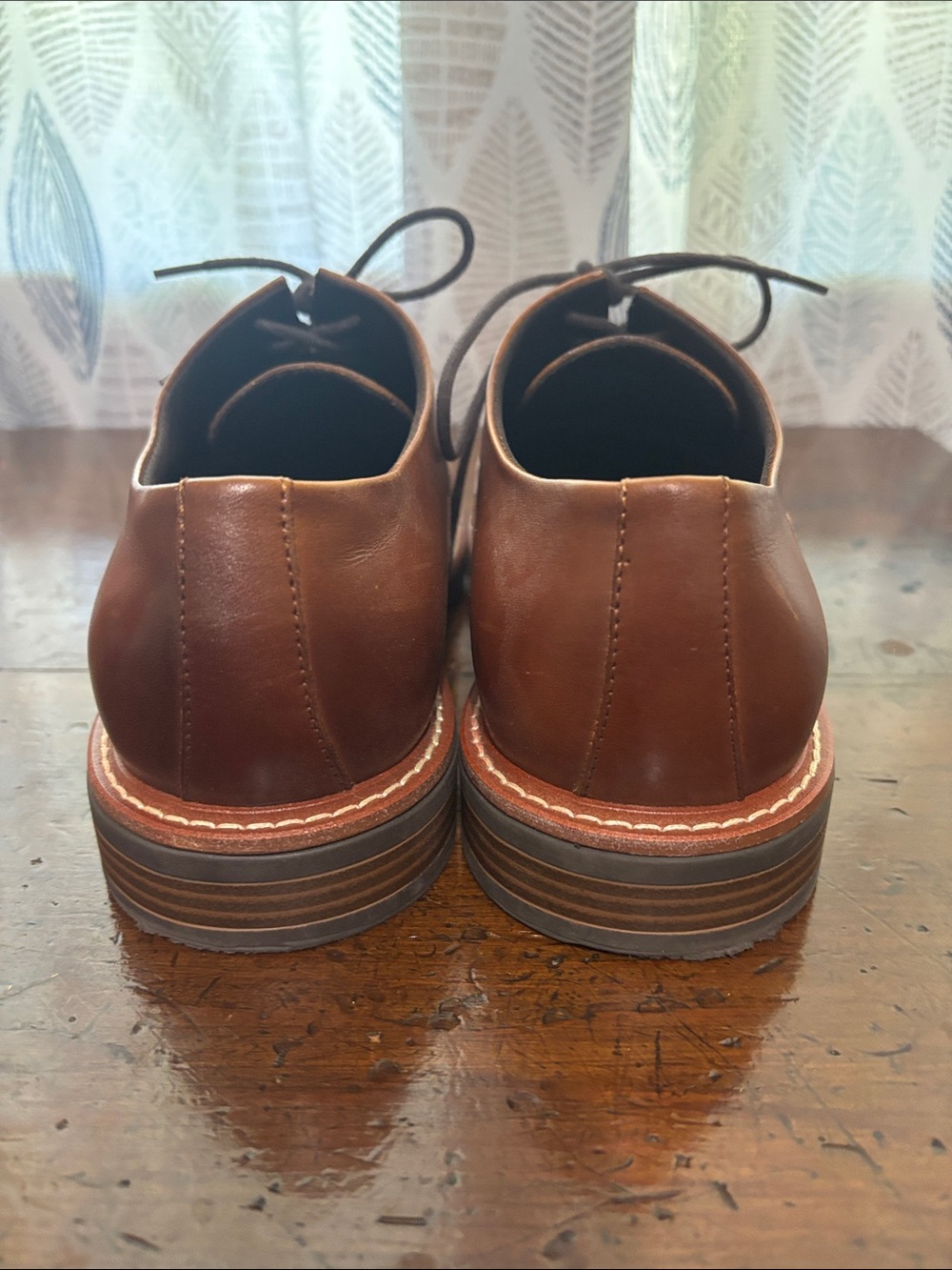 Kenneth Cole Reaction Men's Brown Leather Cap-Toe Derby Oxfords - Picture 4 of 7